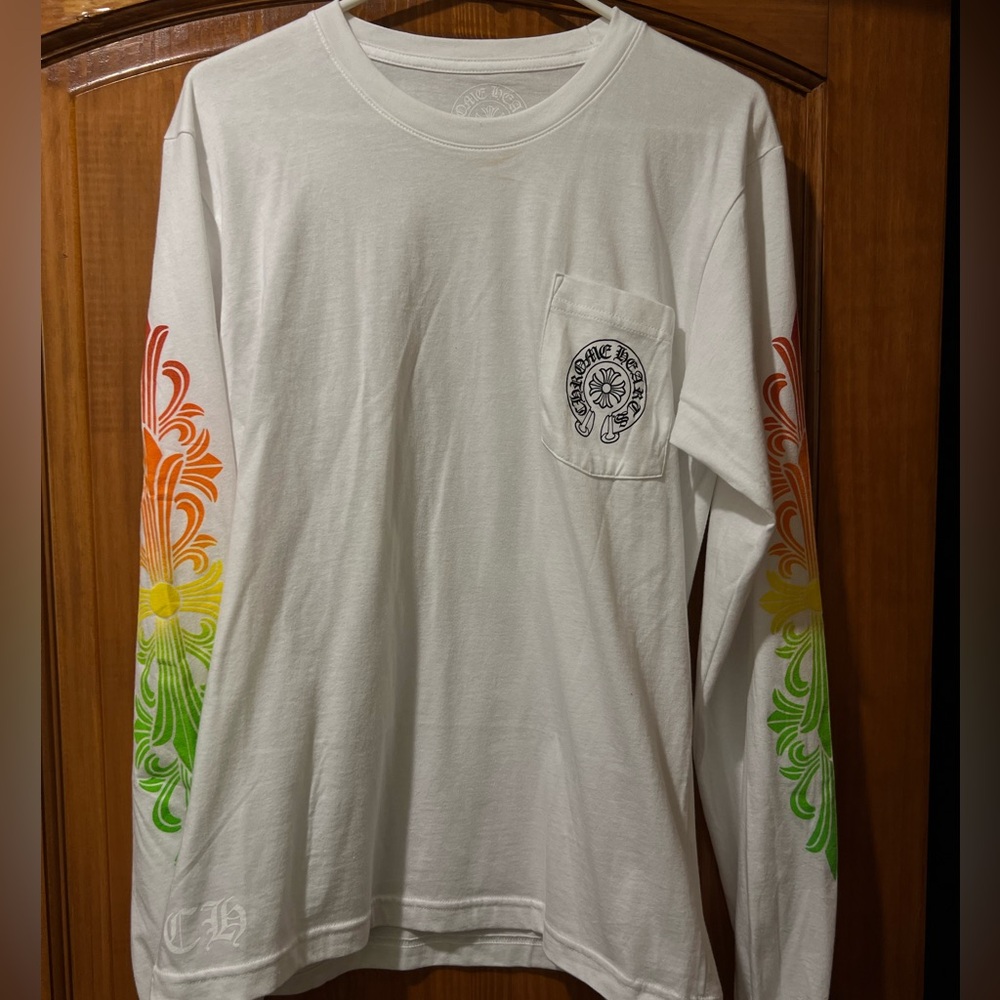 CHROME HEARTS Back Gradation Circle Logo Long Sleeve T Shirt